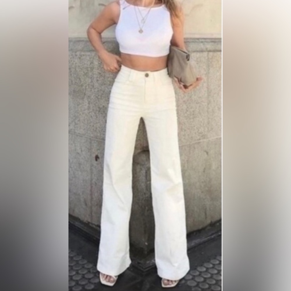 AYR Secret Sauce wide leg, high rise jeans in sandstone